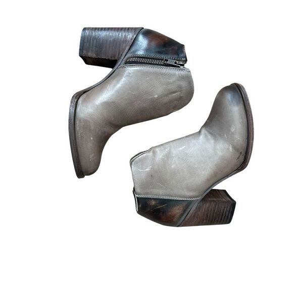 Freebird by Steven Darius Distressed Leather Stacked Heel Bootie | Size 8 - Picture 7 of 10